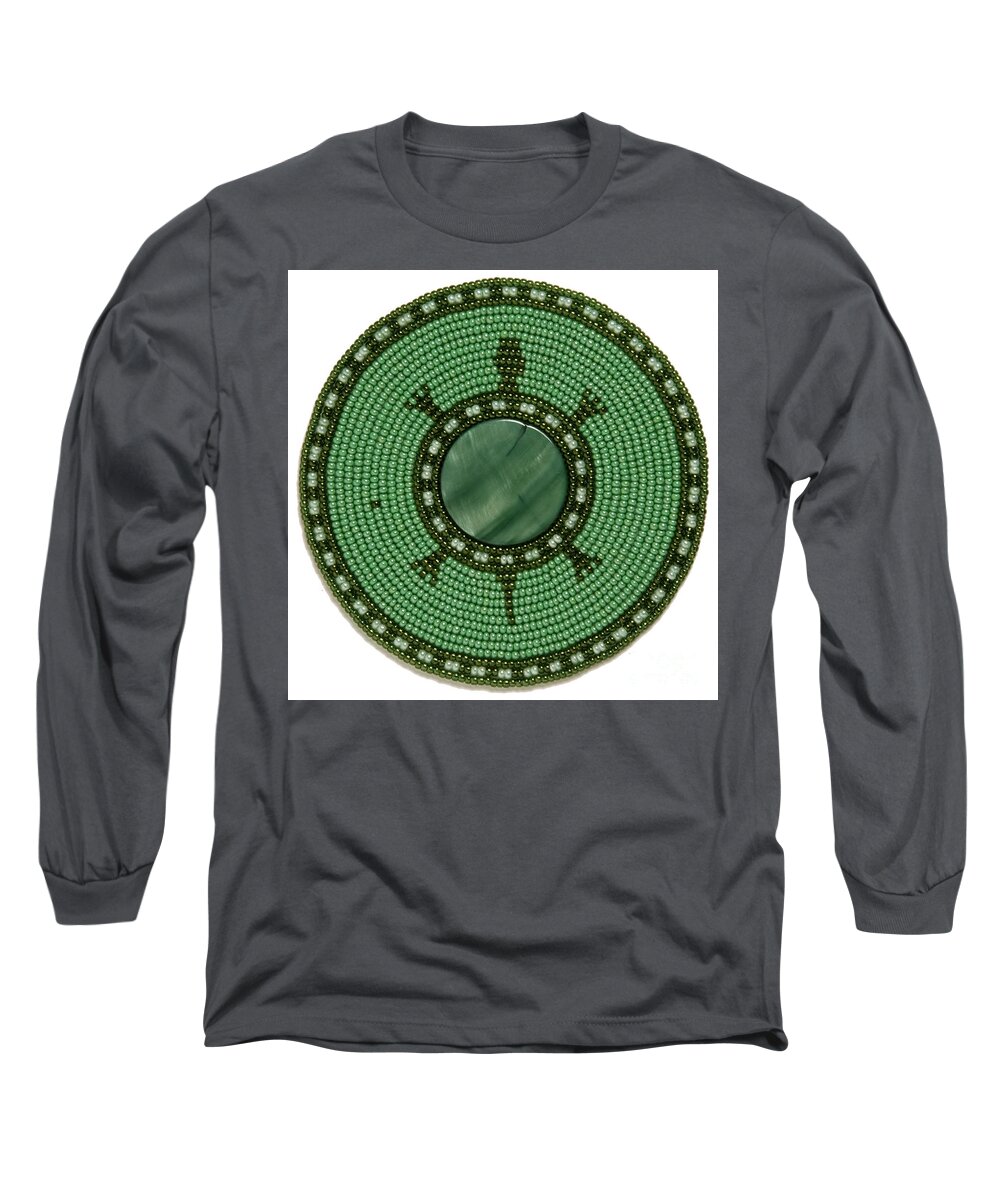 Turtle Long Sleeve T-Shirt featuring the digital art Green Shell Turtle by Douglas Limon