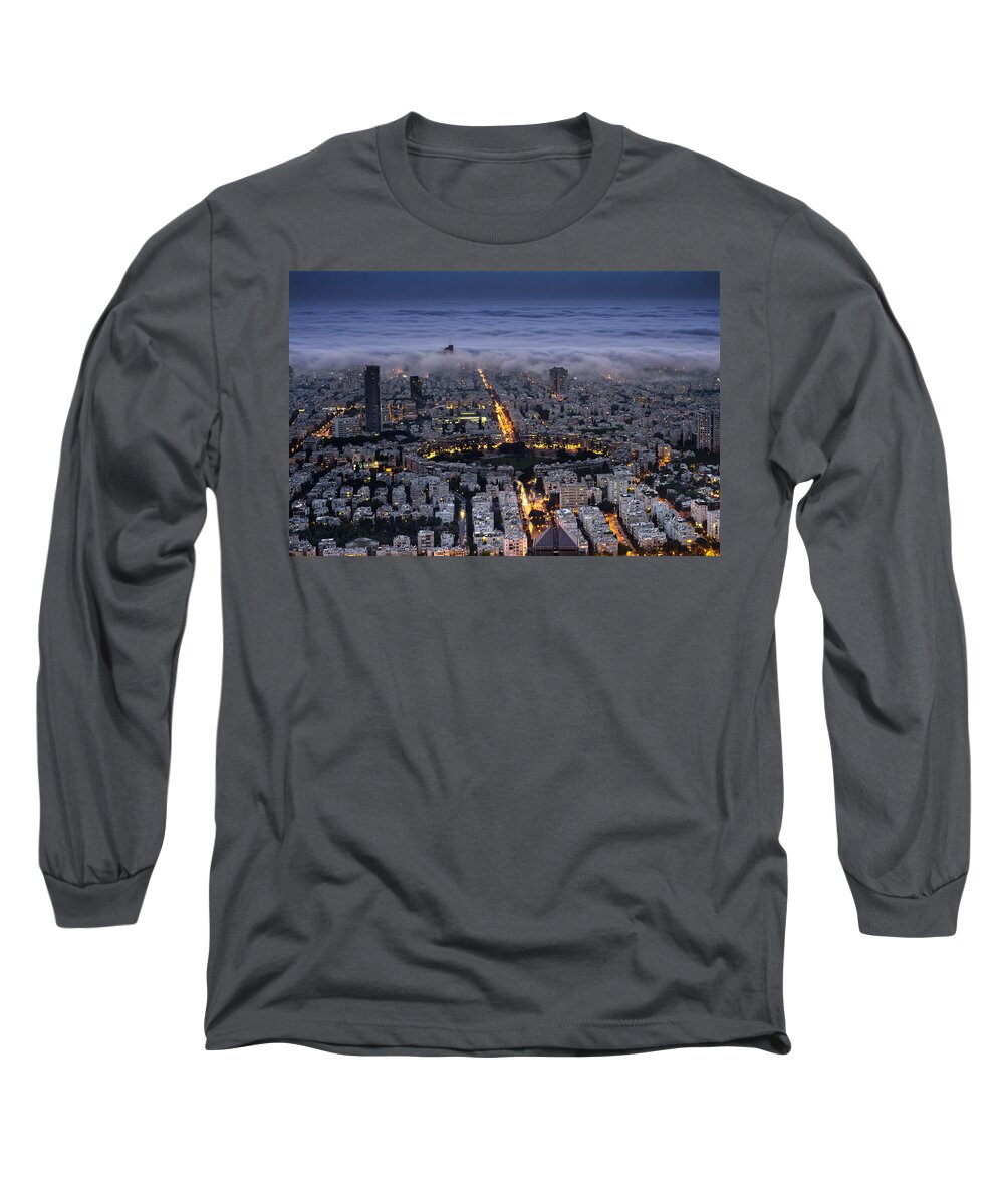 Israel Long Sleeve T-Shirt featuring the photograph Here comes the Fog by Ron Shoshani