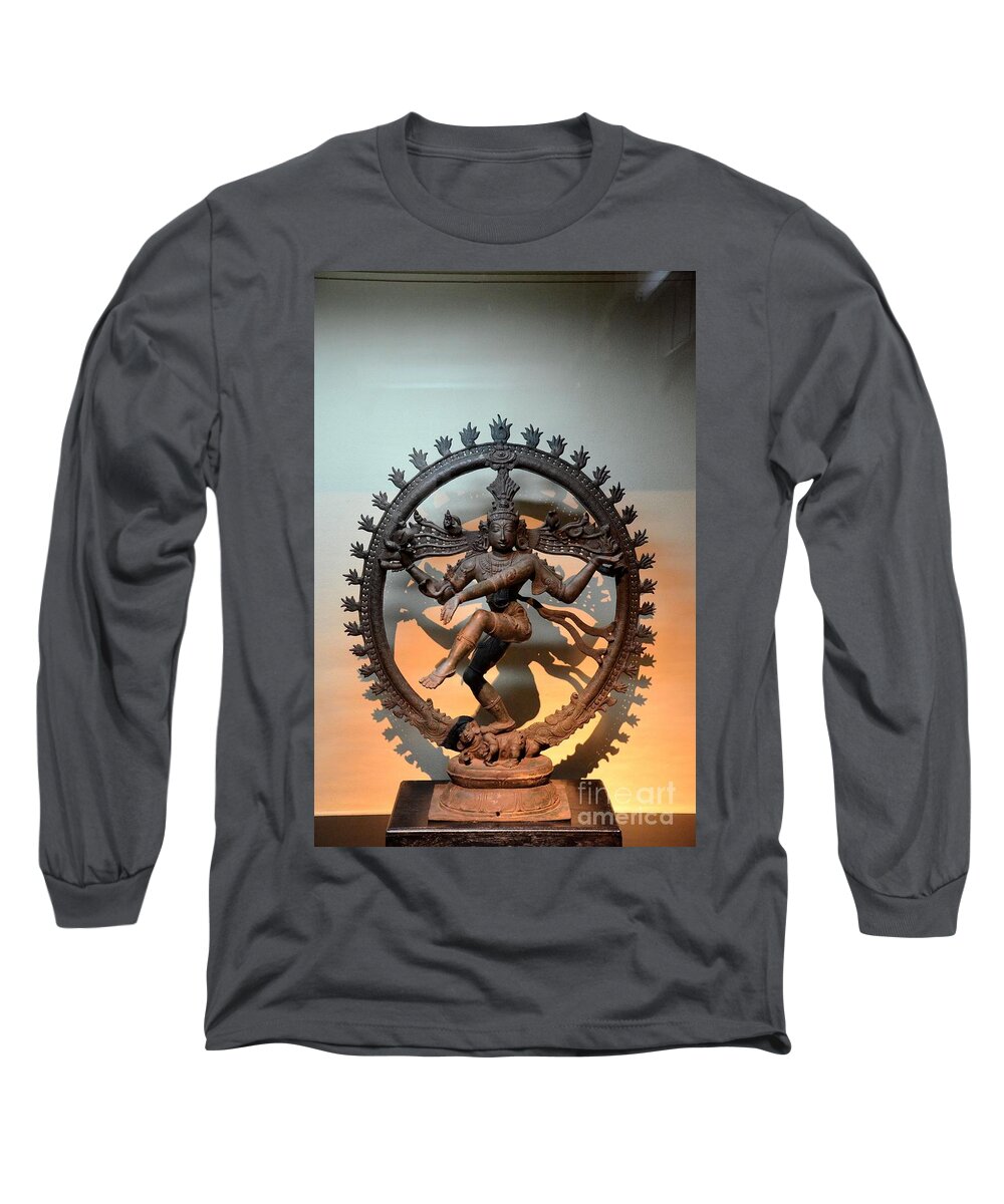 Siva Long Sleeve T-Shirt featuring the photograph Hindu statue of Shiva in Nataraja dance pose by Imran Ahmed