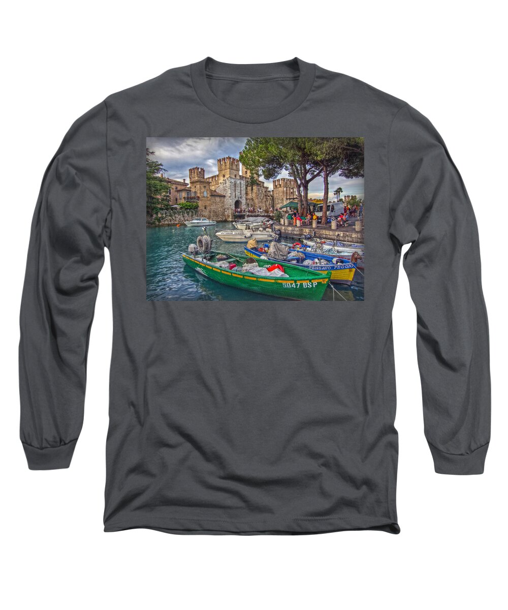 Italy Long Sleeve T-Shirt featuring the photograph History at Lake Garda by Hanny Heim