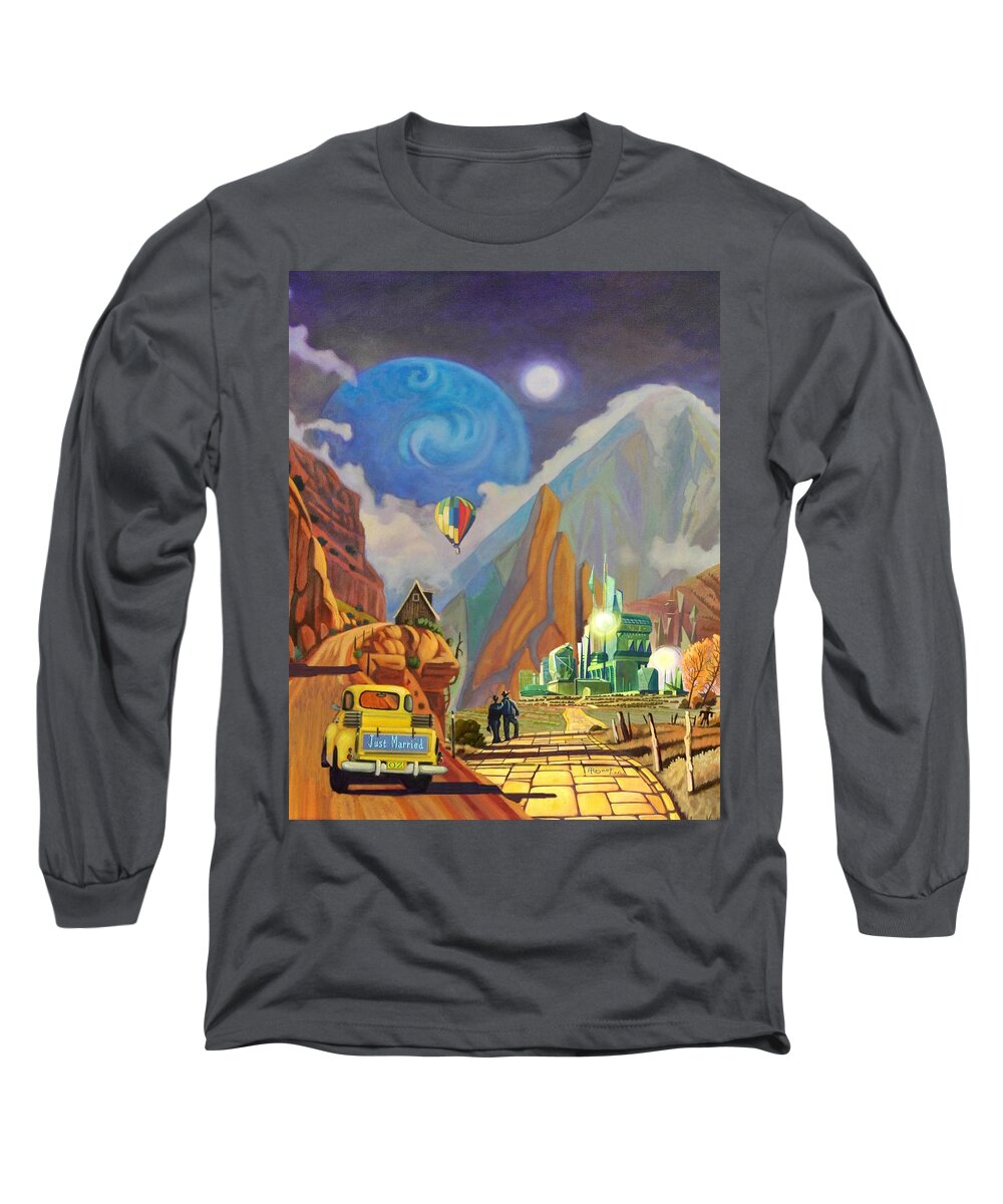 Parody Long Sleeve T-Shirt featuring the painting Honeymoon in Oz by Art West