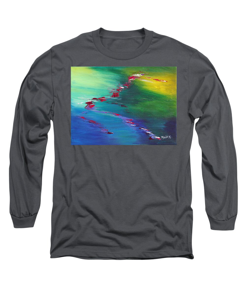 Abstract Art Long Sleeve T-Shirt featuring the painting Hope Floats by Donna Blackhall