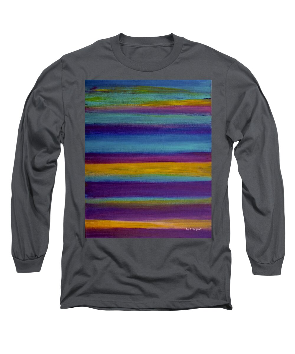 Abstract Long Sleeve T-Shirt featuring the painting Horizons by Dick Bourgault