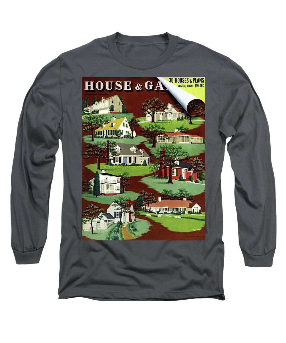 House & Garden Long Sleeve T-Shirt featuring the photograph House & Garden Cover Illustration Of 9 Houses by Robert Harrer