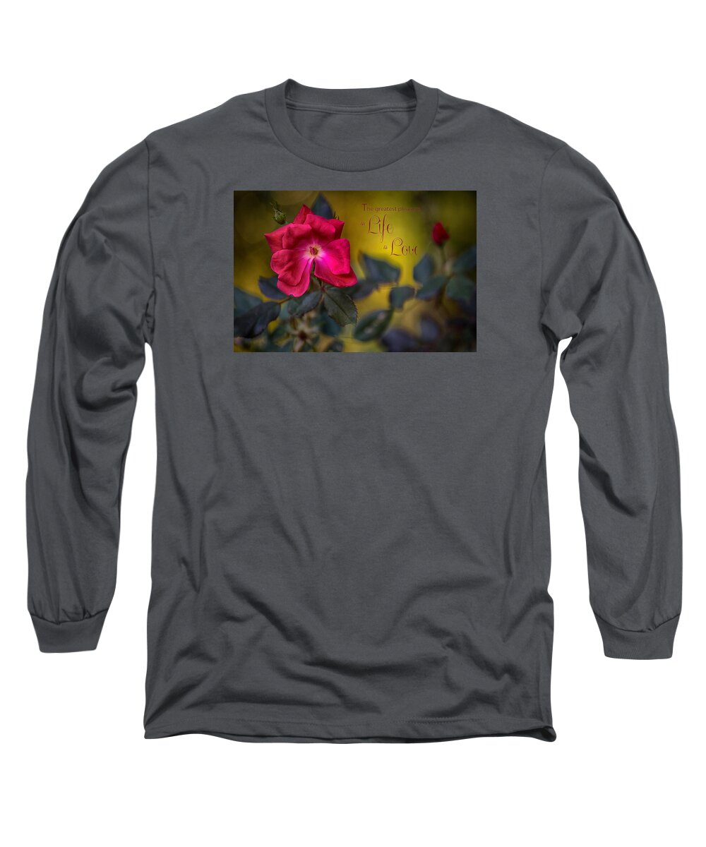 Roses Long Sleeve T-Shirt featuring the photograph In Love with Message by Mary Buck