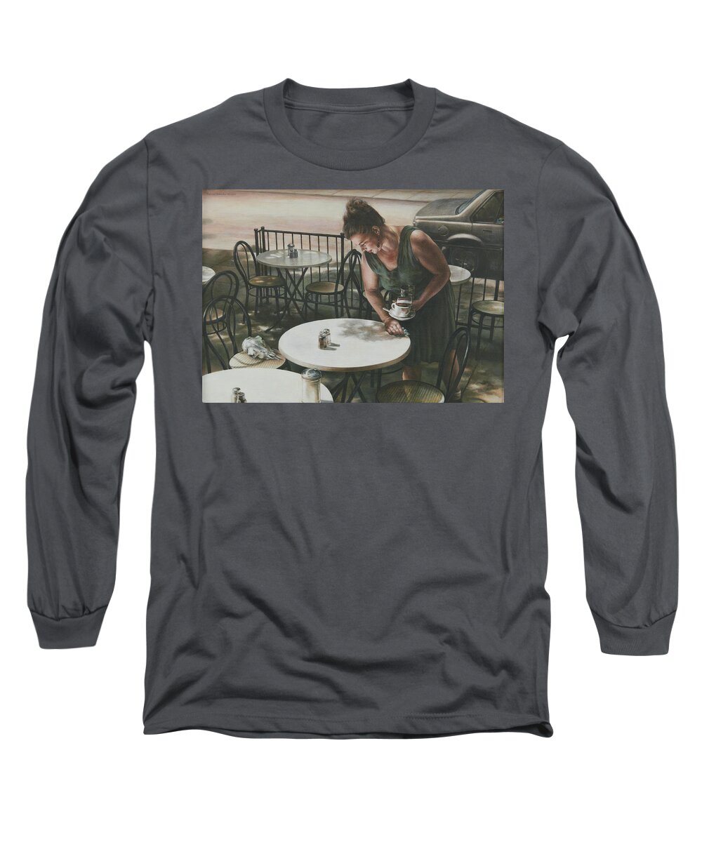 Waitress Long Sleeve T-Shirt featuring the painting In the Absence of a Dream by Yvonne Wright