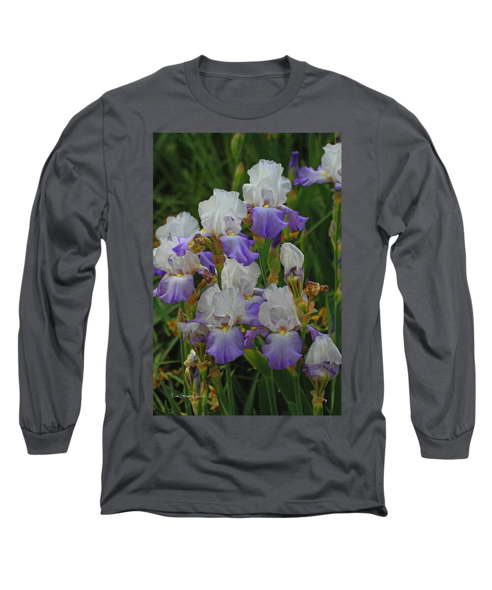 Iris Patch At The Arboretum Long Sleeve T-Shirt featuring the photograph Iris Patch At The Arboretum by Tom Janca