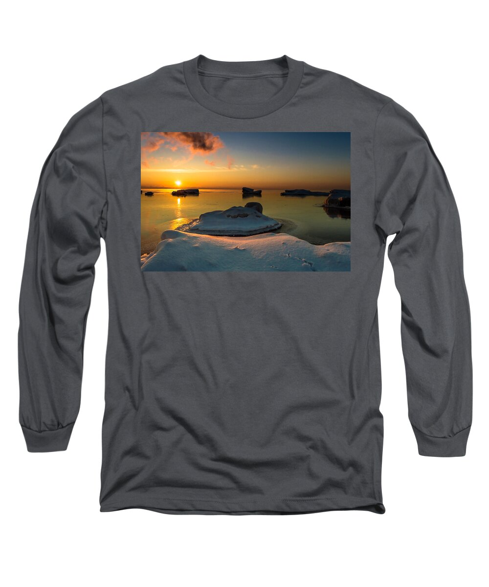 Sunrise Long Sleeve T-Shirt featuring the photograph Island Burgs by James Meyer