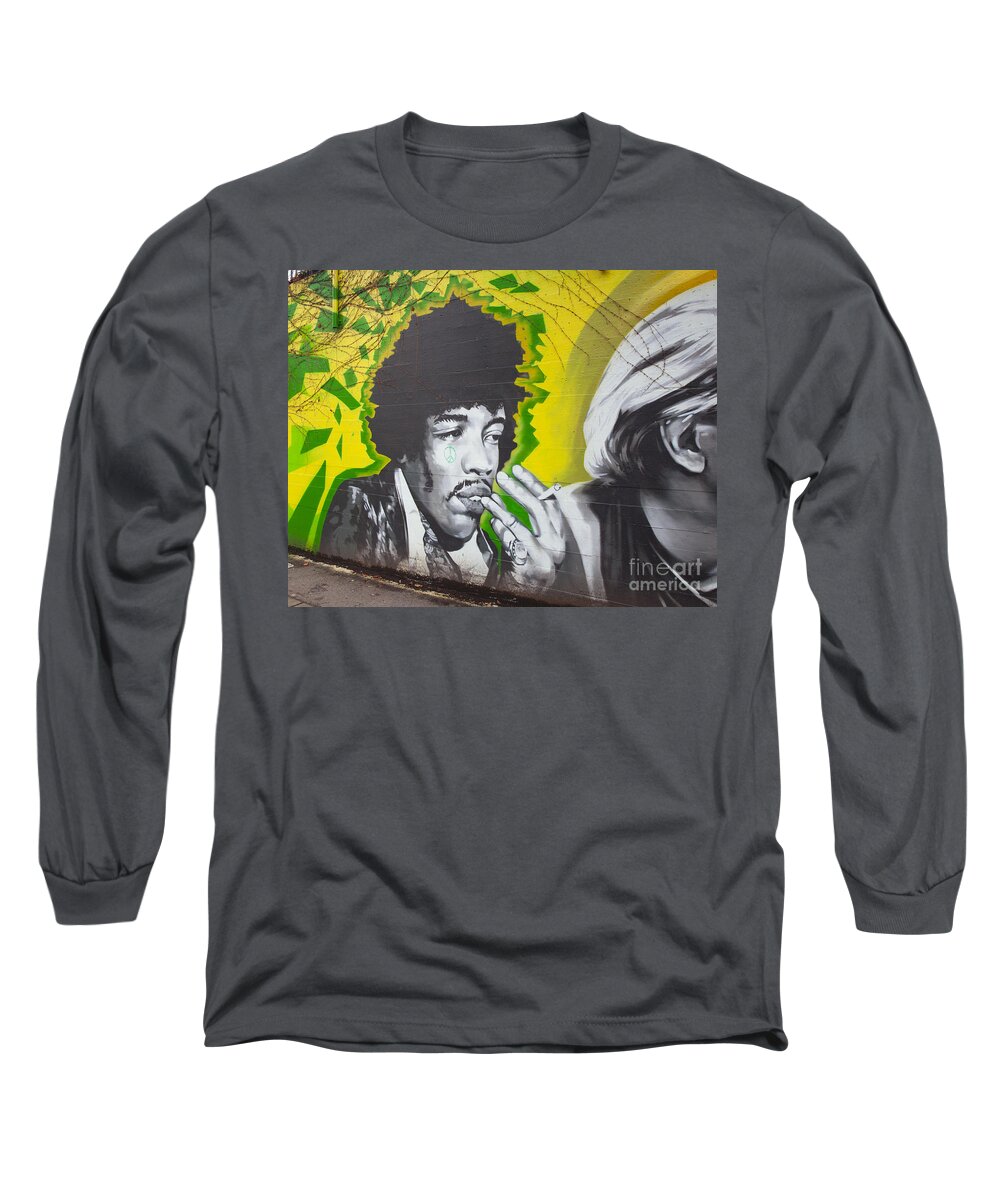 Jimmy Hendrix Long Sleeve T-Shirt featuring the photograph Jimmy Hendrix Mural by Chris Dutton