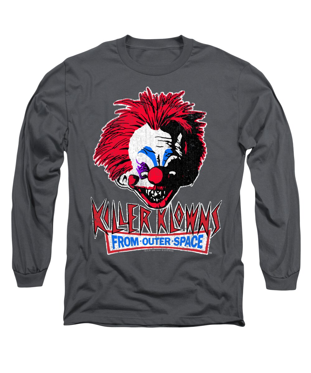 Clown Long Sleeve T-Shirt featuring the digital art Killer Klowns From Outer Space - Rough Clown by Brand A