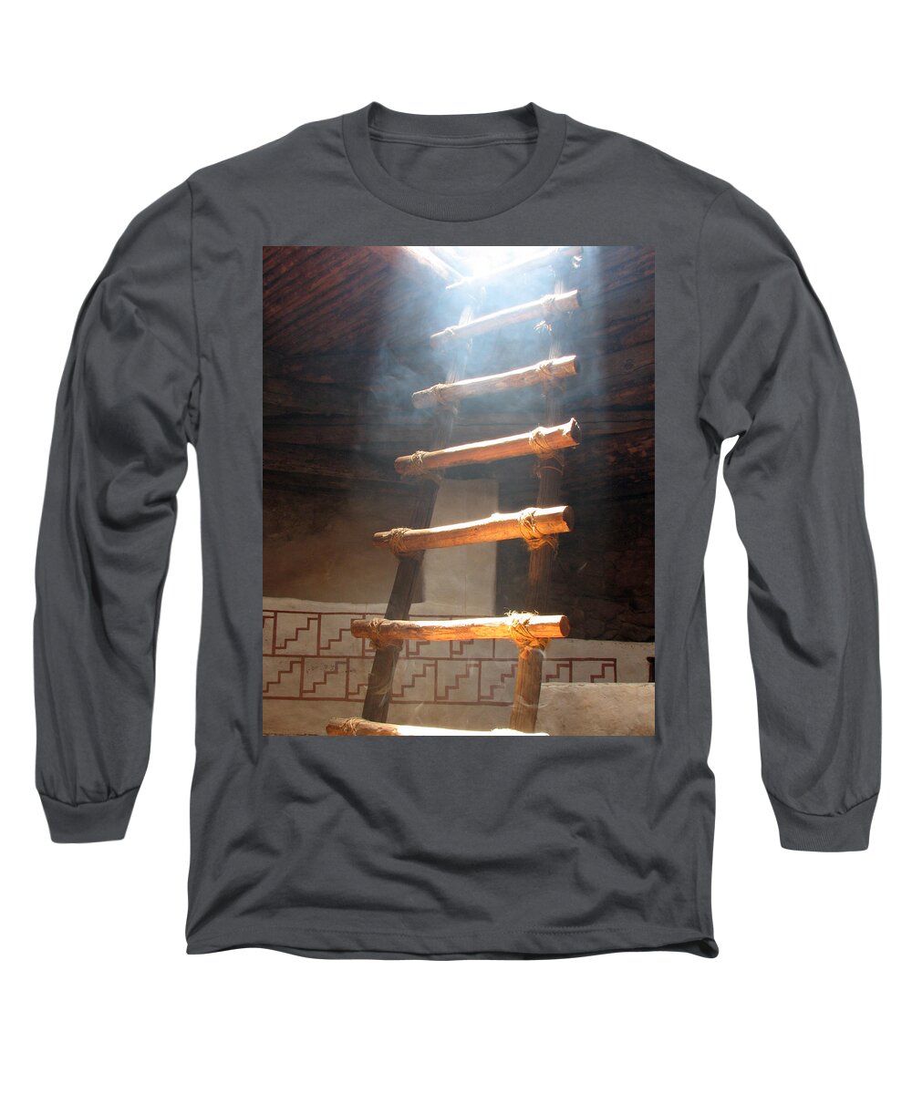 Kiva Long Sleeve T-Shirt featuring the photograph Kiva Ladder by Marcia Socolik