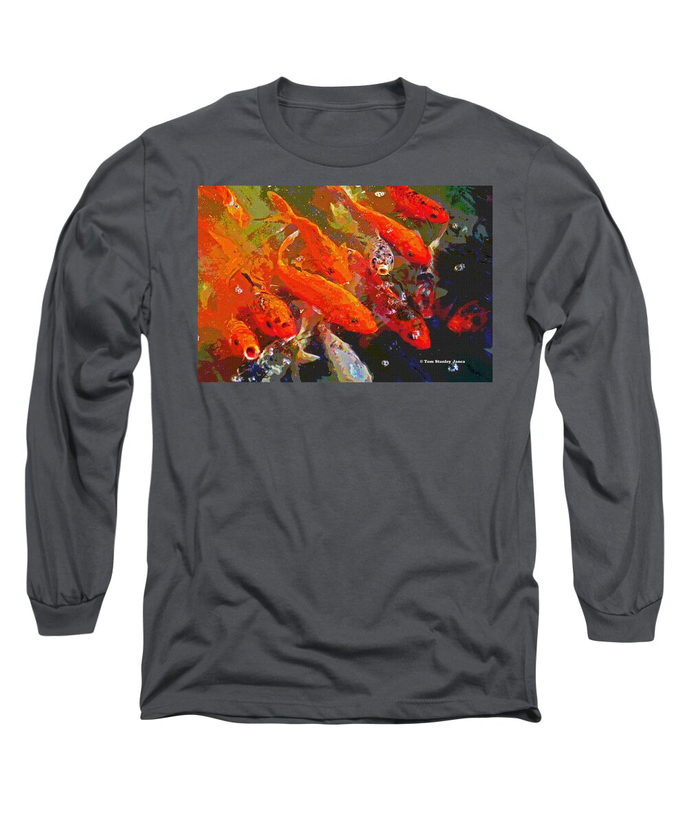 Koi Fish Long Sleeve T-Shirt featuring the photograph Koi Fish by Tom Janca