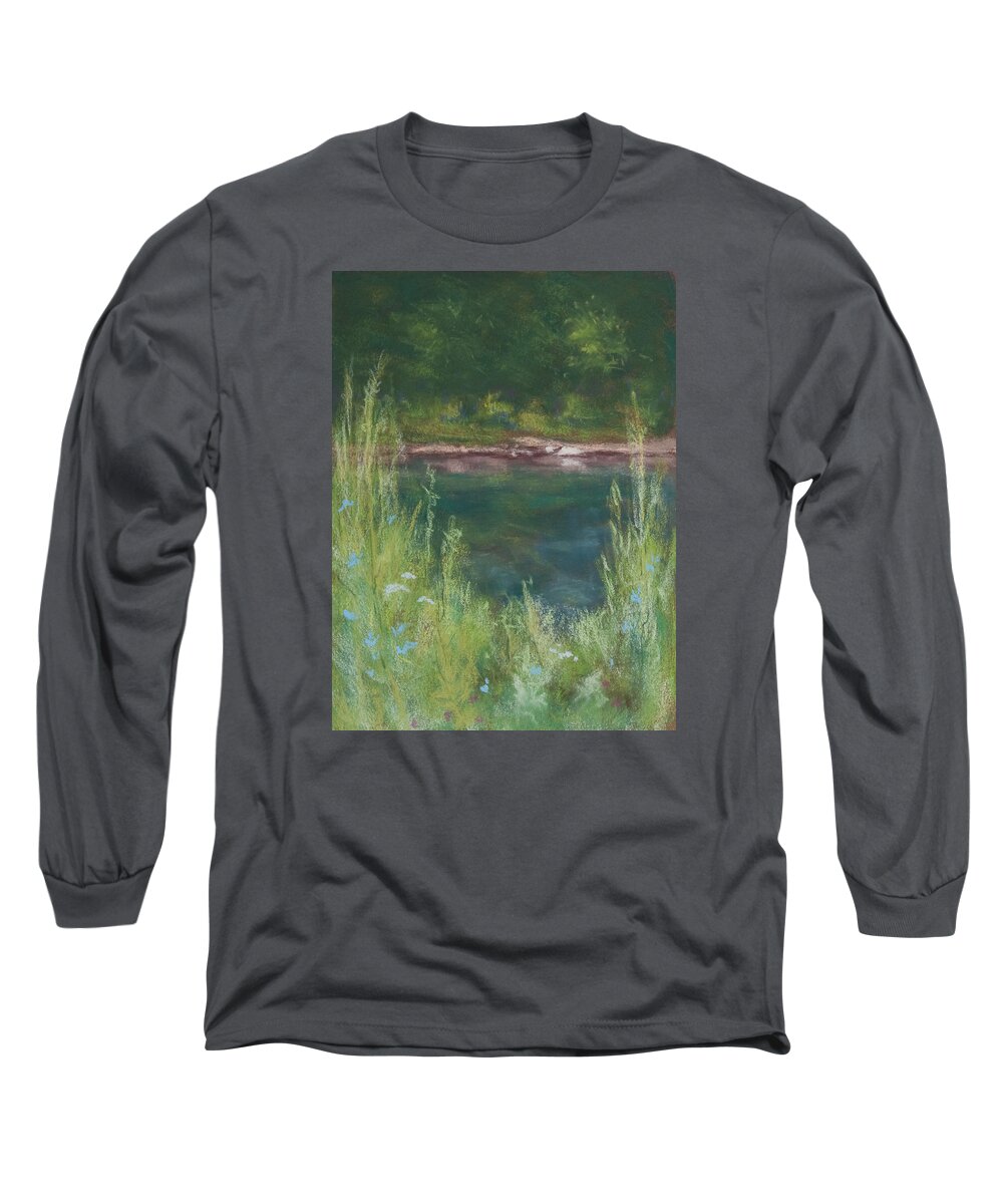Landscapes Long Sleeve T-Shirt featuring the painting Lake Medina by Lee Beuther
