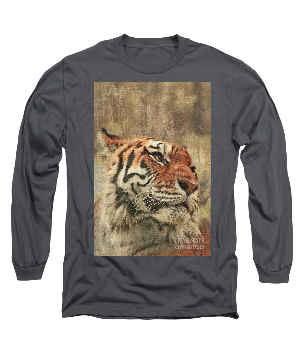 Tiger Long Sleeve T-Shirt featuring the photograph Le Reveur by Aimelle Ml