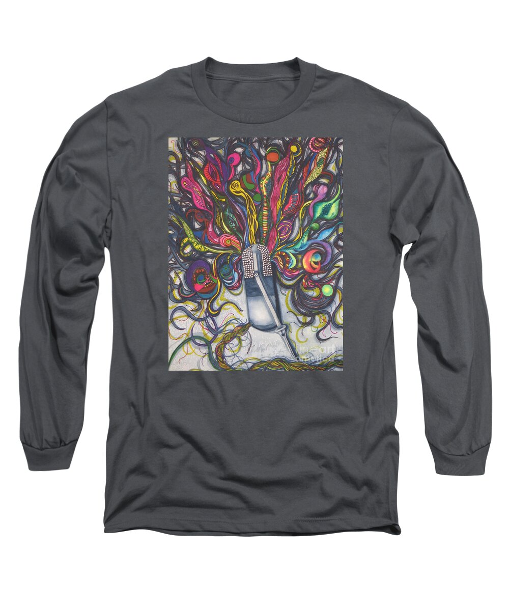 Fine Art Painting Long Sleeve T-Shirt featuring the painting Let Your Music Flow In Harmony by Chrisann Ellis