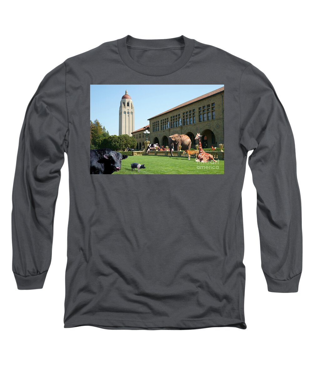 Wingsdomain Long Sleeve T-Shirt featuring the photograph Life Down On The Farm Stanford University California DSC685 by Wingsdomain Art and Photography