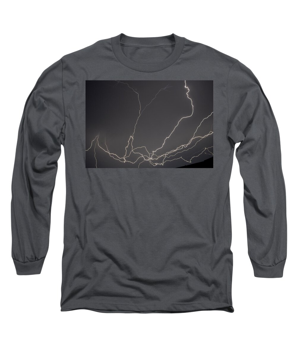 Lightning Long Sleeve T-Shirt featuring the photograph Lightning 6a by Maggy Marsh