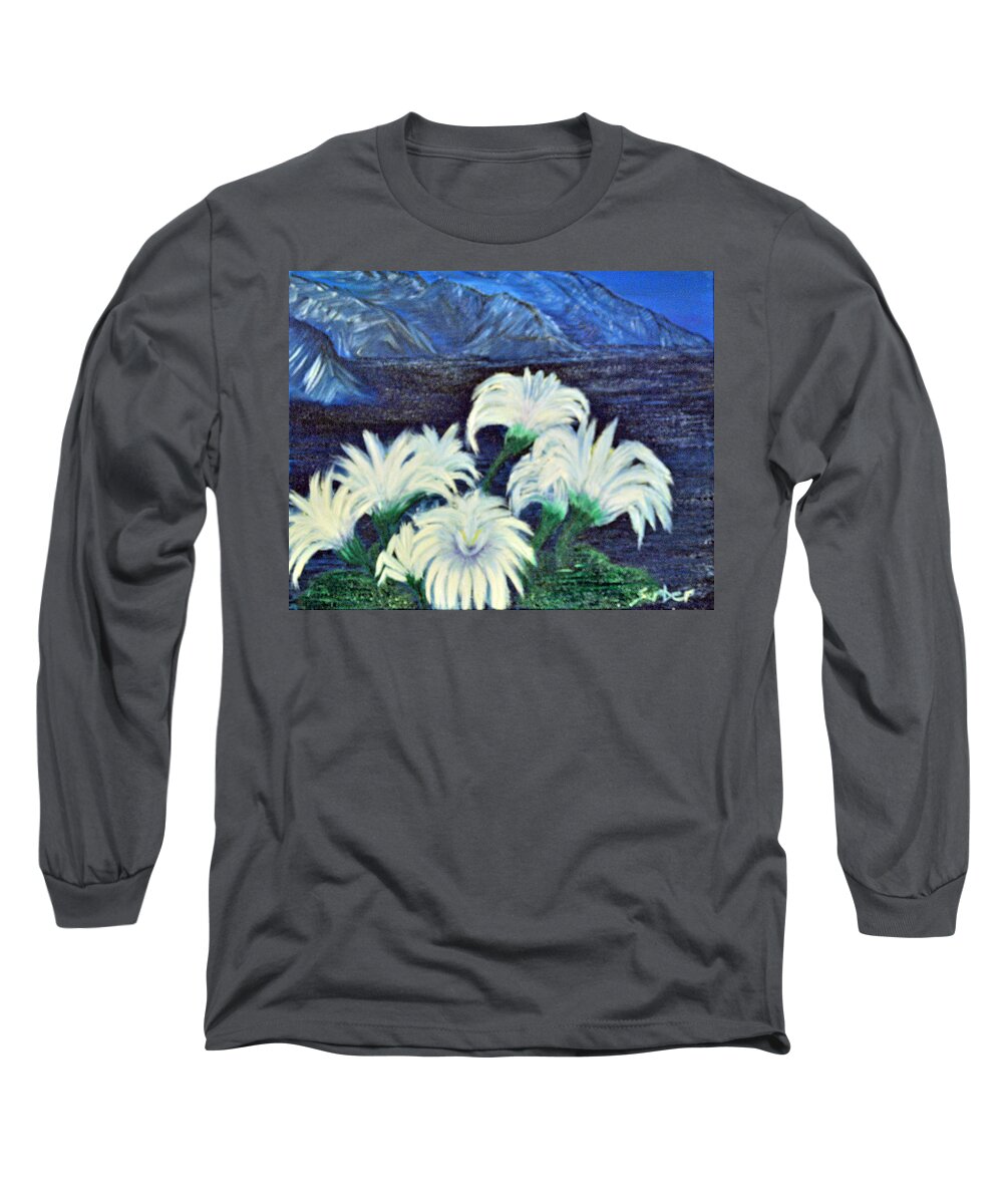Flowers Long Sleeve T-Shirt featuring the painting Lillies by Suzanne Surber