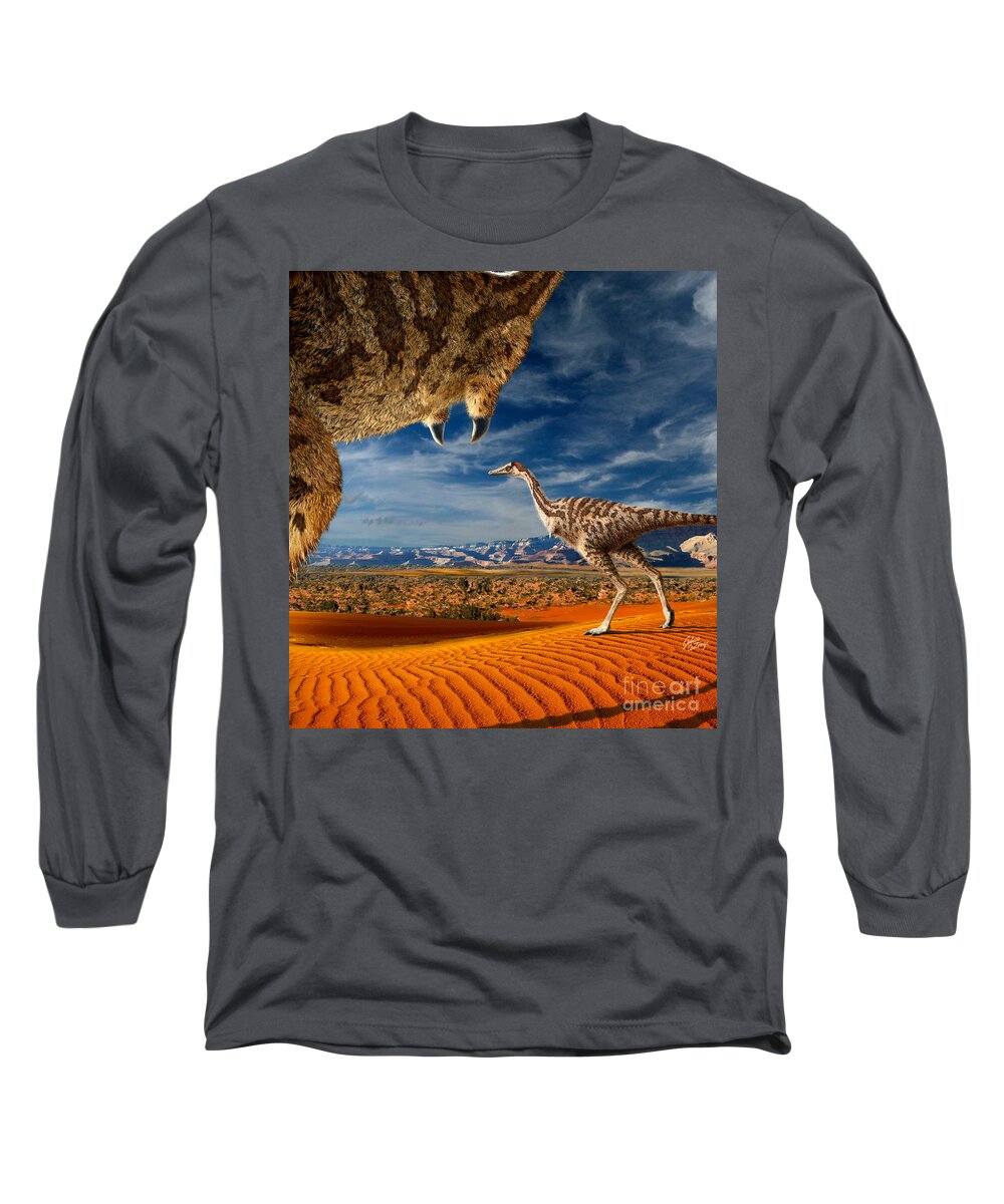 Dinosaur Long Sleeve T-Shirt featuring the digital art Linhenykus by Julius Csotonyi