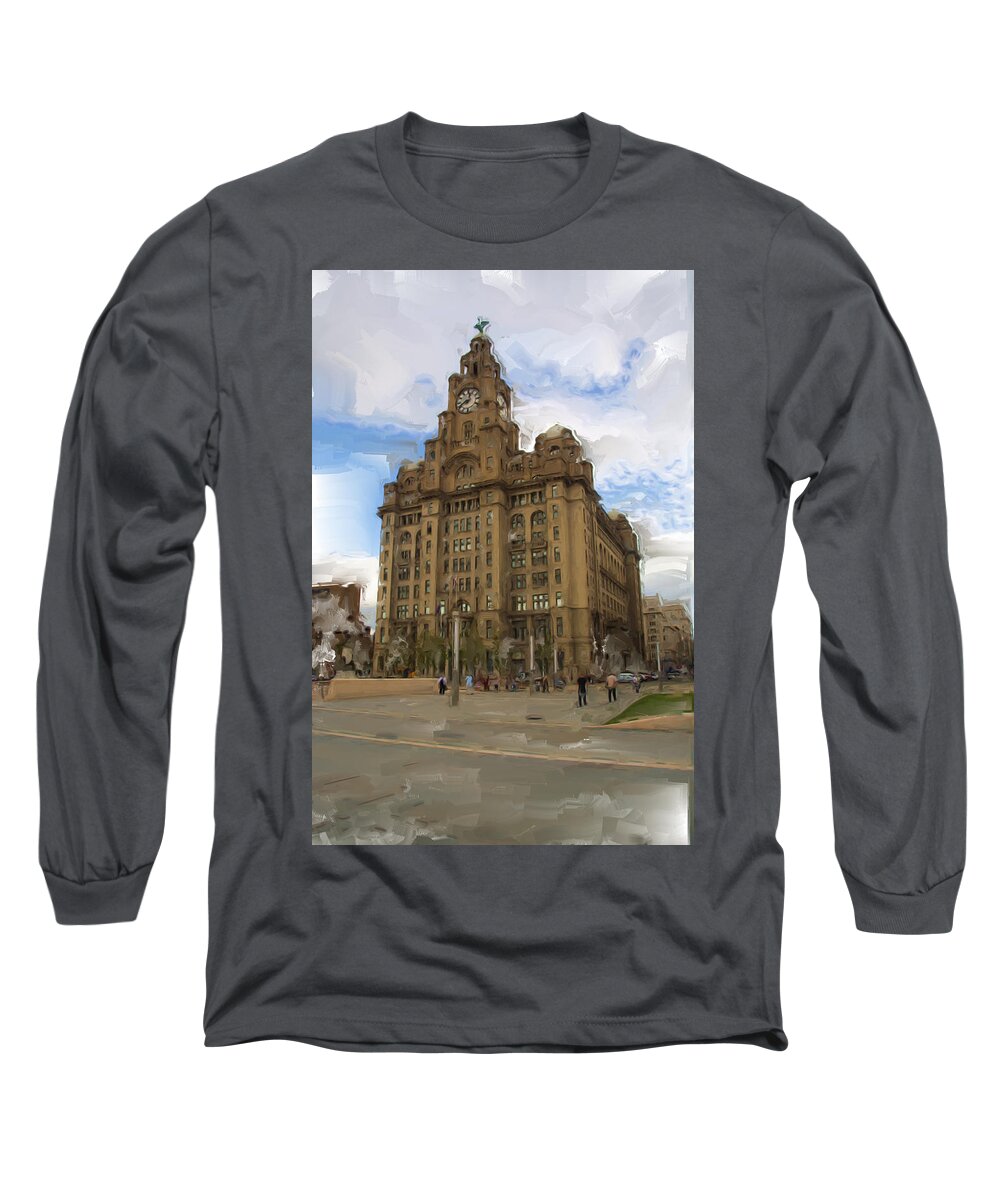 Liver Long Sleeve T-Shirt featuring the photograph Liverbirds. by Christopher Rowlands