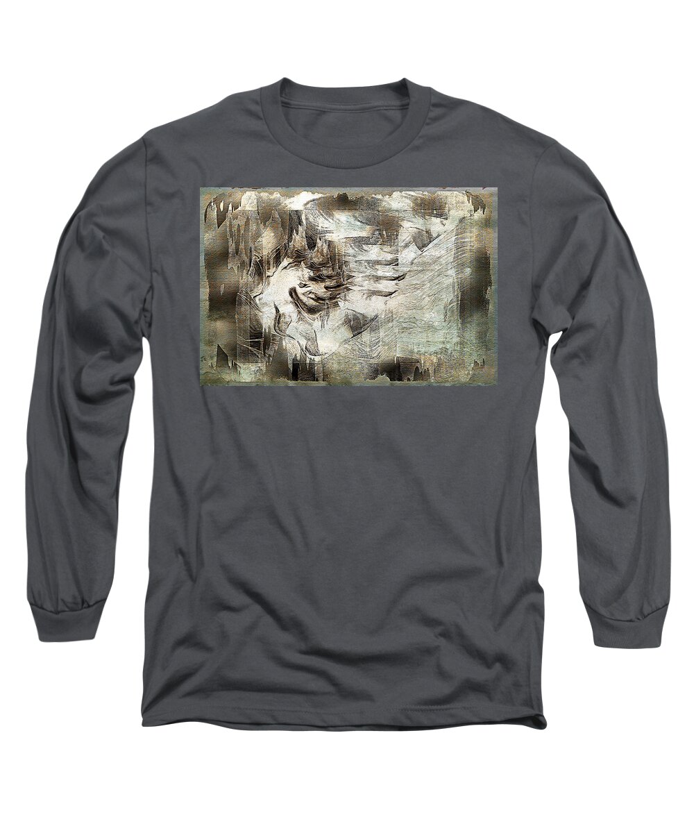 Sepia Long Sleeve T-Shirt featuring the mixed media Looking In by Paula Ayers