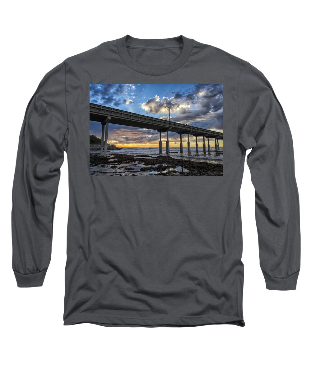 San Diego Long Sleeve T-Shirt featuring the photograph Look Up Ocean Beach Pier by Joseph S Giacalone