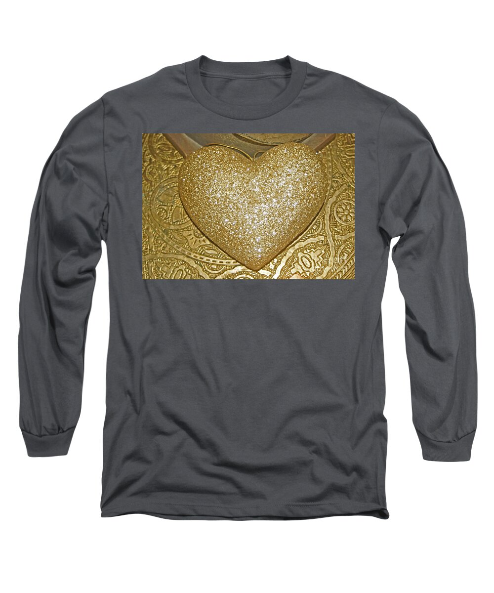 Golden Long Sleeve T-Shirt featuring the photograph Lost my Golden Heart by Eva-Maria Di Bella