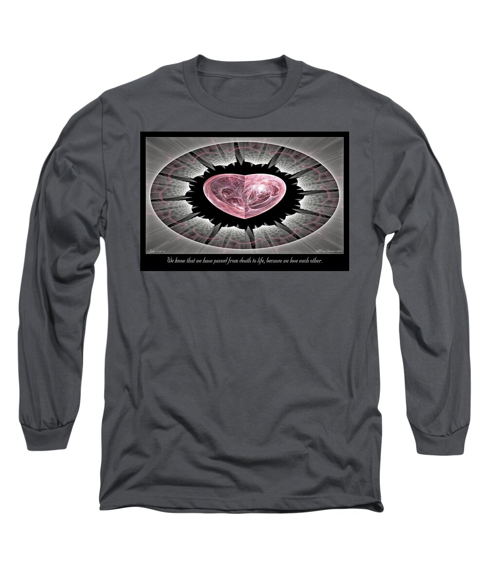 Fractal Long Sleeve T-Shirt featuring the digital art Love Each Other by Missy Gainer