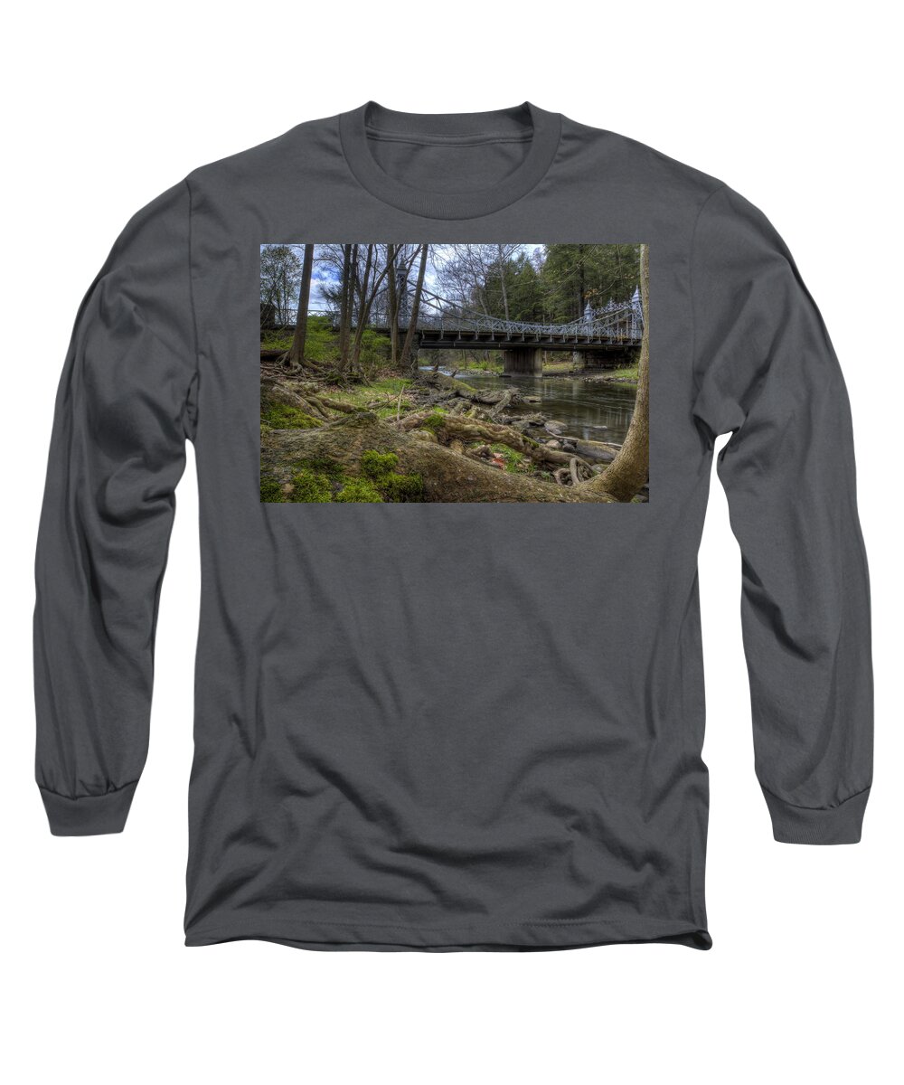Cinderella Long Sleeve T-Shirt featuring the photograph Majestic Bridge in the Woods by David Dufresne