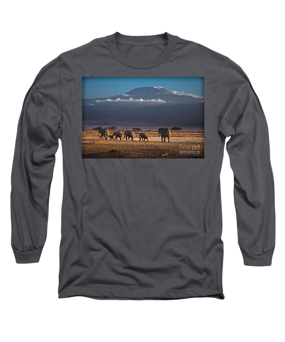Mountain Long Sleeve T-Shirt featuring the photograph Majestic Mount Kilimanjaro - OMG by Gary Keesler