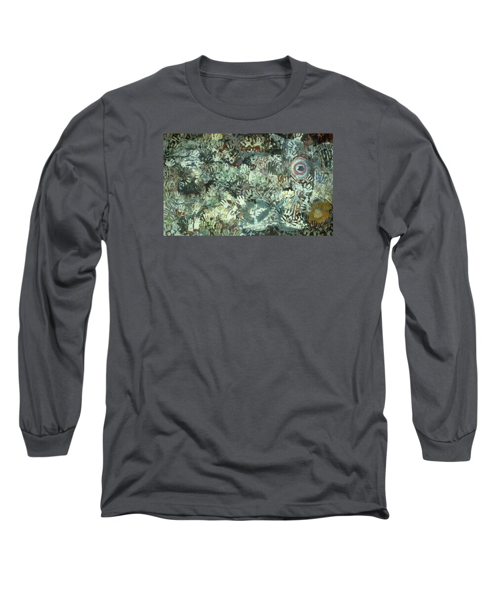 Casein Long Sleeve T-Shirt featuring the painting Our Beginnings, Our Madness, We Have All Felt It by Richard Baron