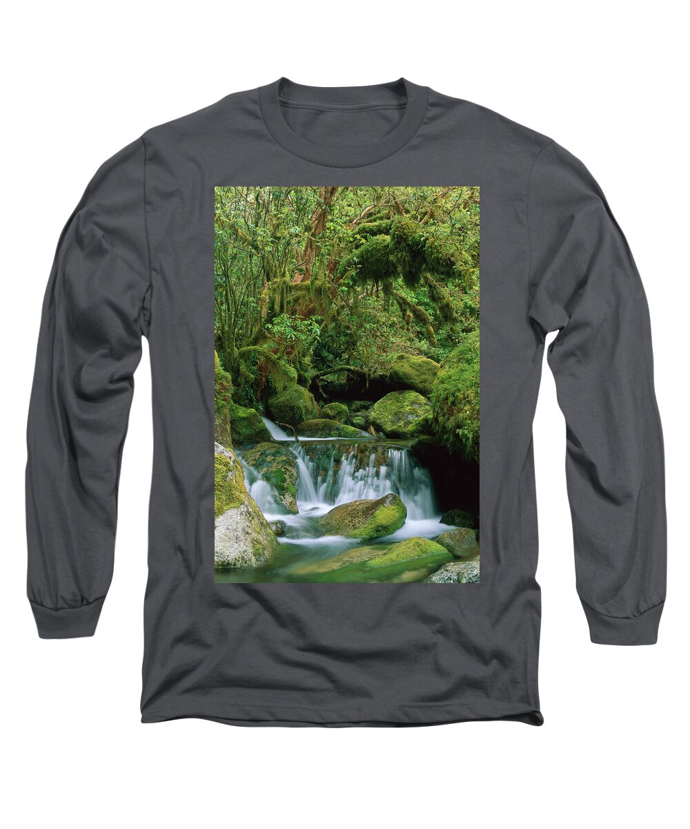 00785467 Long Sleeve T-Shirt featuring the photograph Marian Creek Fjordland NP by Thomas Marent