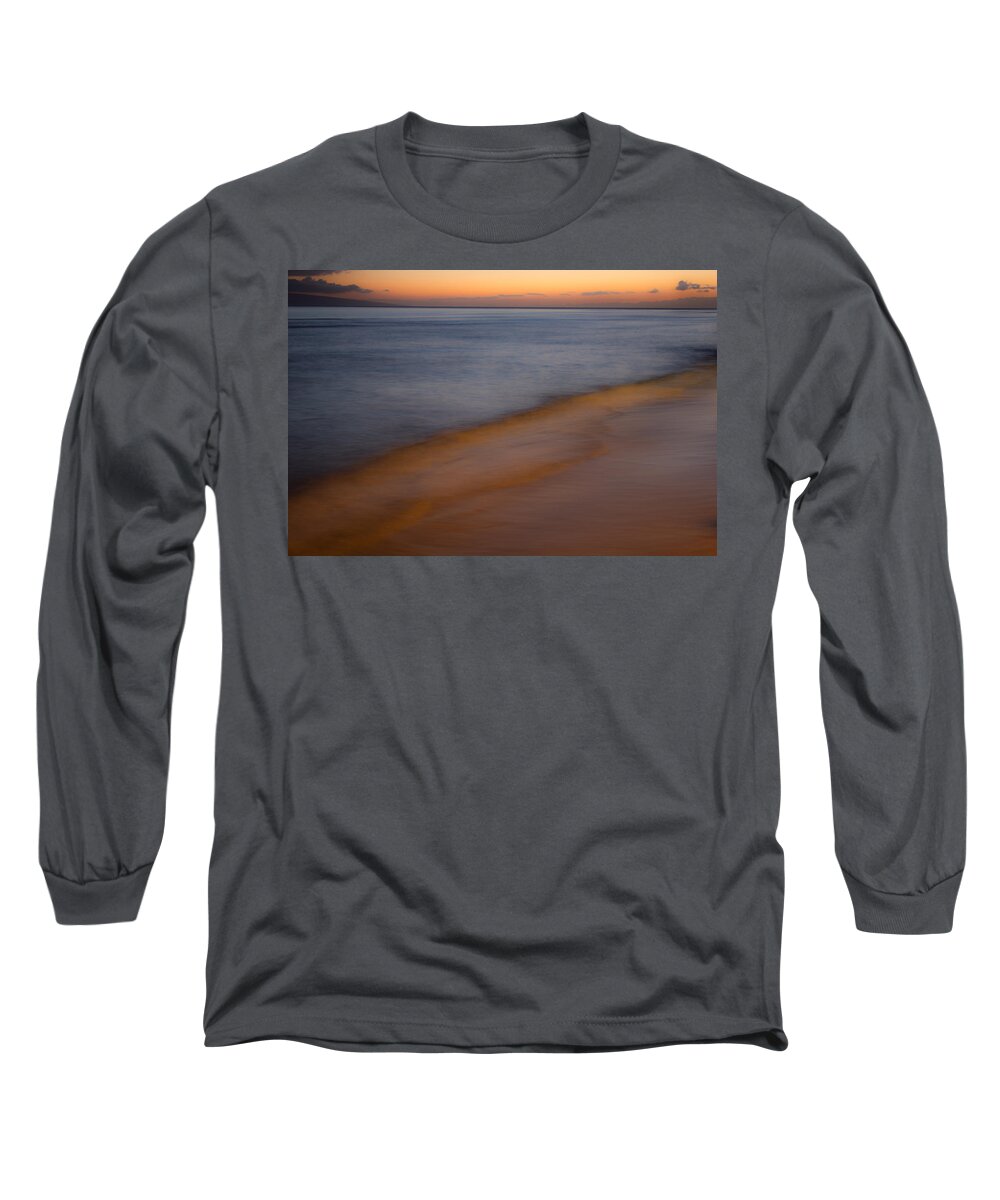 Beach Long Sleeve T-Shirt featuring the photograph Maui Beach At Dusk by Christie Kowalski