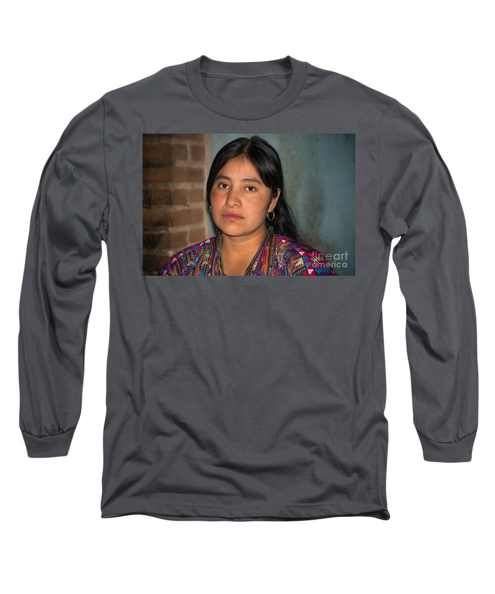 Maya Long Sleeve T-Shirt featuring the photograph Mayan Girl by Jola Martysz