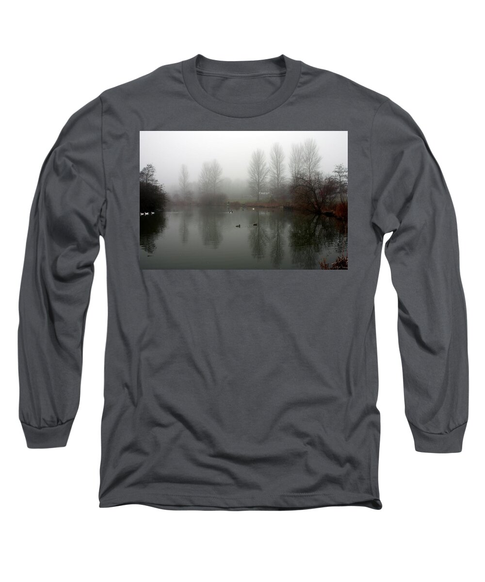 Lake Long Sleeve T-Shirt featuring the photograph Misty Lake Reflections by Jeremy Hayden
