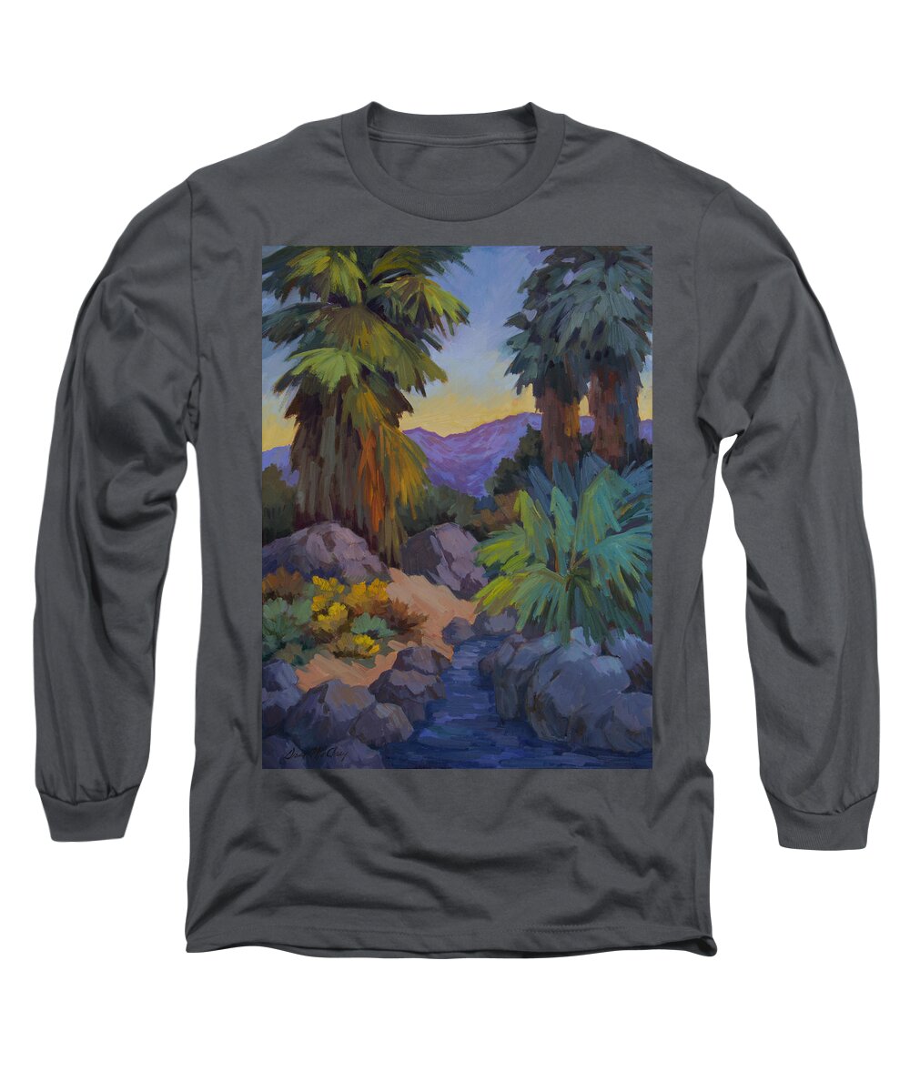 Desert Long Sleeve T-Shirt featuring the painting Morning Shade 2 by Diane McClary