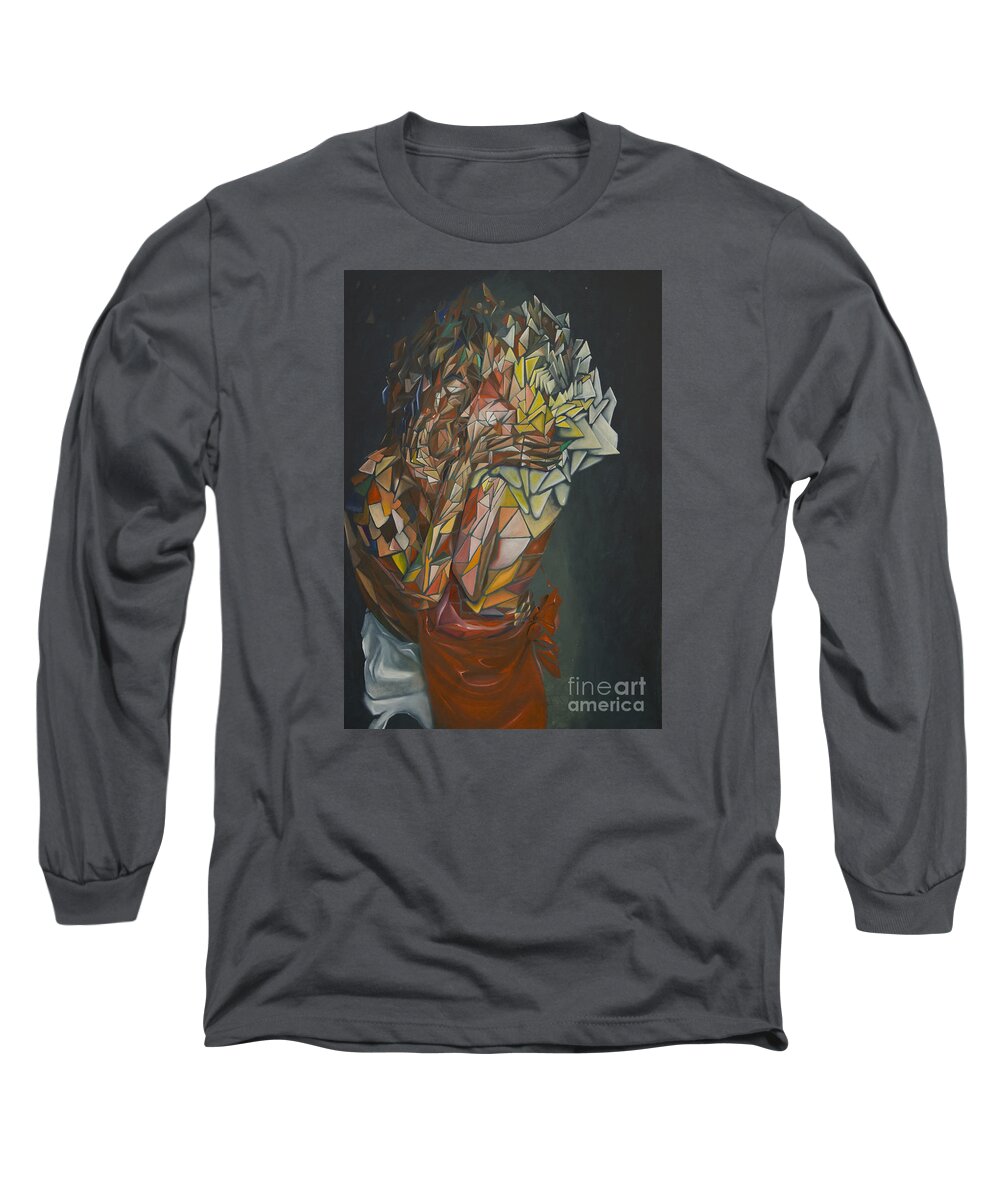 Embrace Long Sleeve T-Shirt featuring the painting Mosaic Embrace by James Lavott