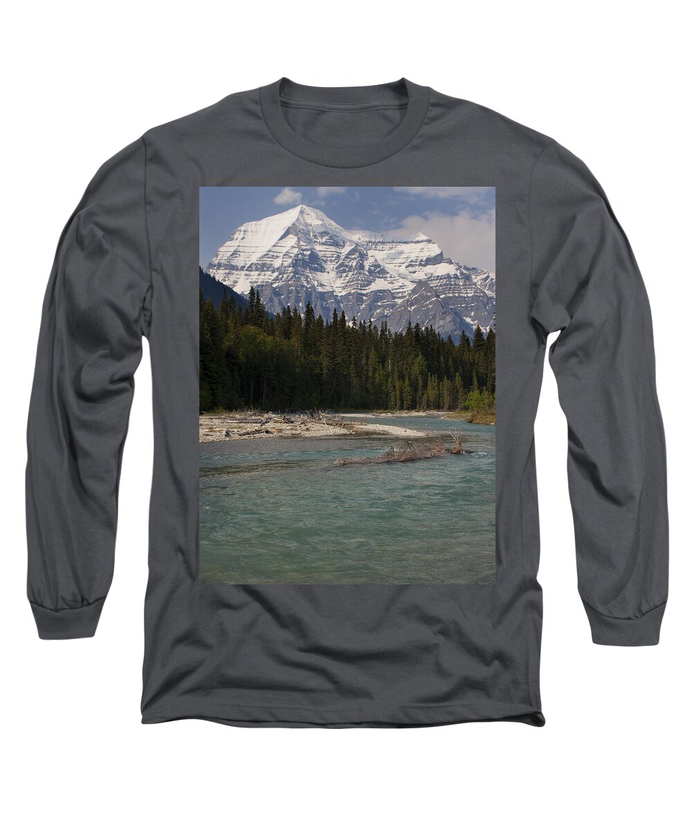 Landscape Long Sleeve T-Shirt featuring the photograph Mount Robson Canadian Rockies by Tony Mills