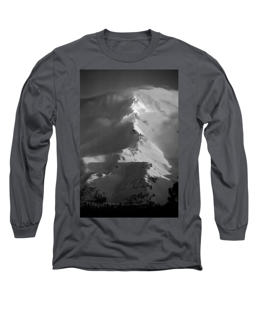 Mount Shasta Long Sleeve T-Shirt featuring the photograph Mount Shasta Winter by Lisa Chorny