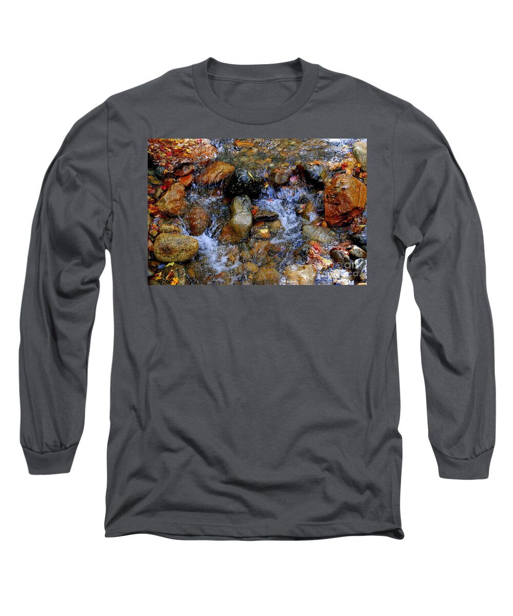 Water Long Sleeve T-Shirt featuring the photograph Mountain Stream In Autumn by Eunice Miller
