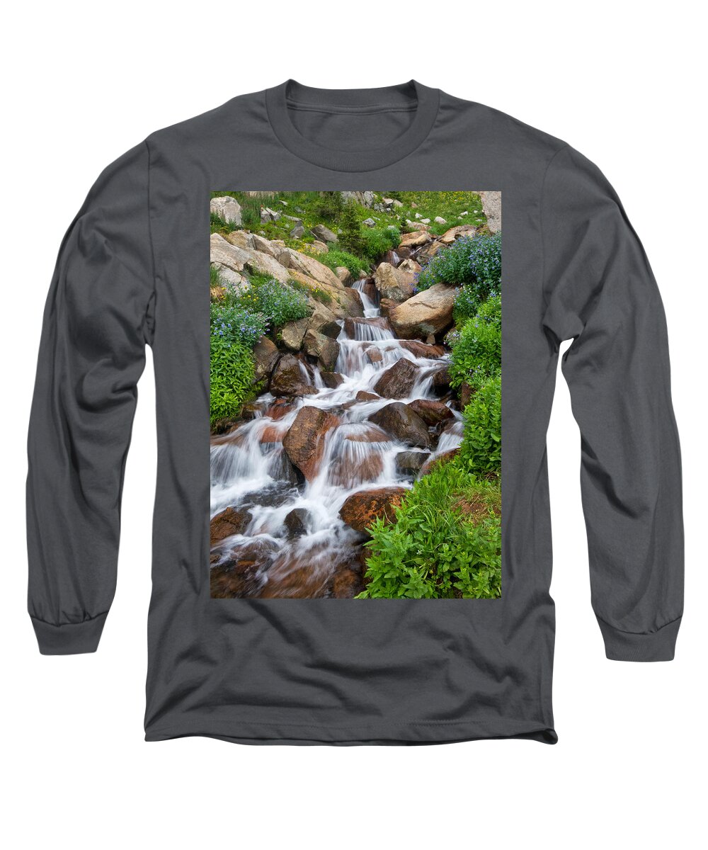 Landscapes Long Sleeve T-Shirt featuring the photograph Mountain Stream by Ronda Kimbrow