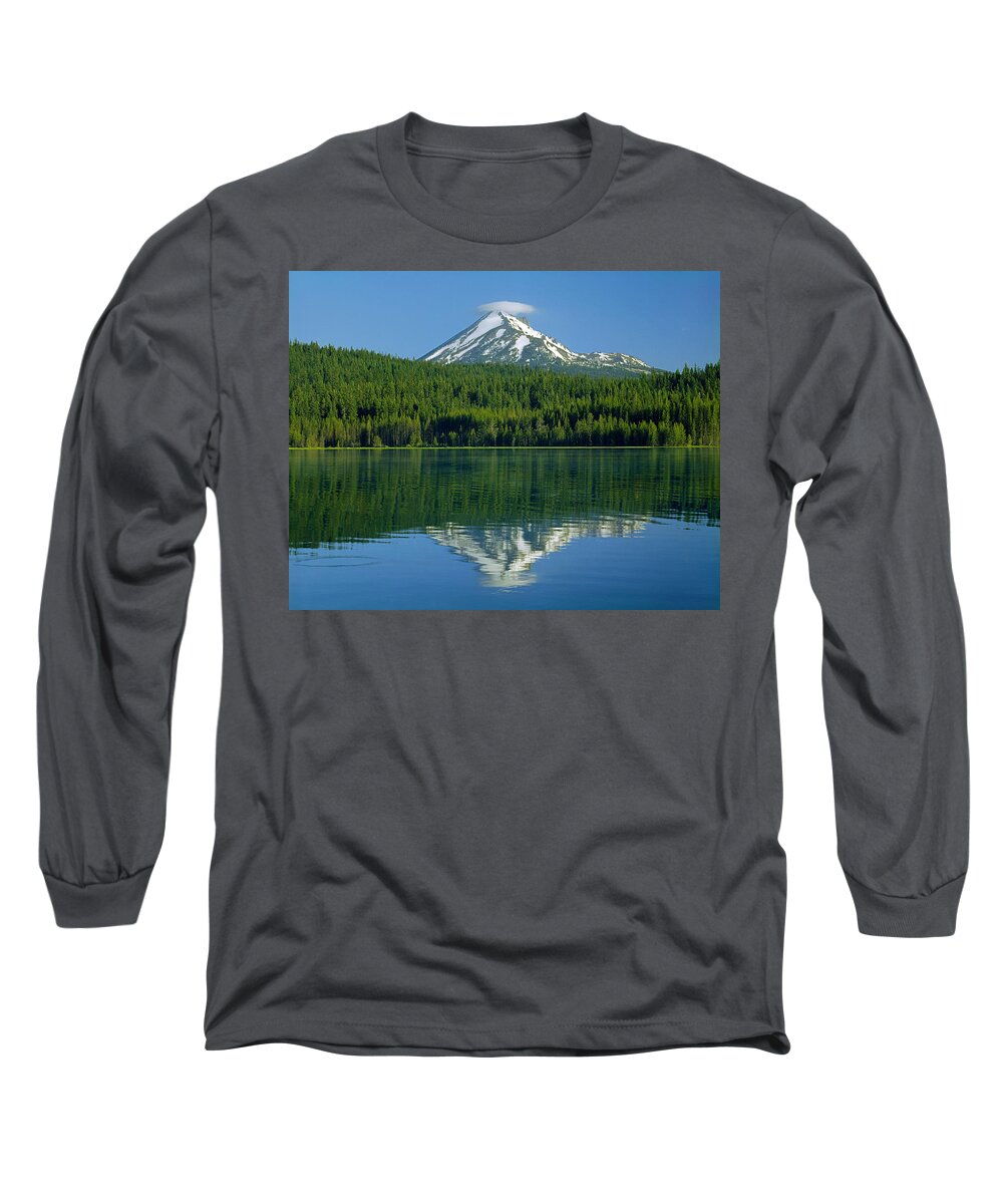 Mt. Mcloughlin Long Sleeve T-Shirt featuring the photograph 1M5705-H-Mt. McLoughlin from Lake of the Woods by Ed Cooper Photography