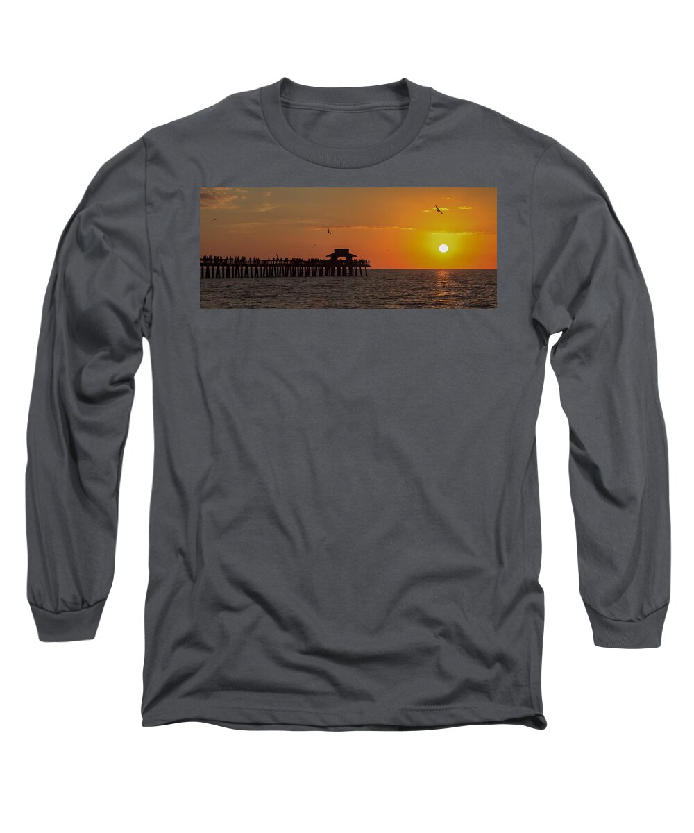 Bayshore Long Sleeve T-Shirt featuring the photograph Naples Sunset by Raul Rodriguez