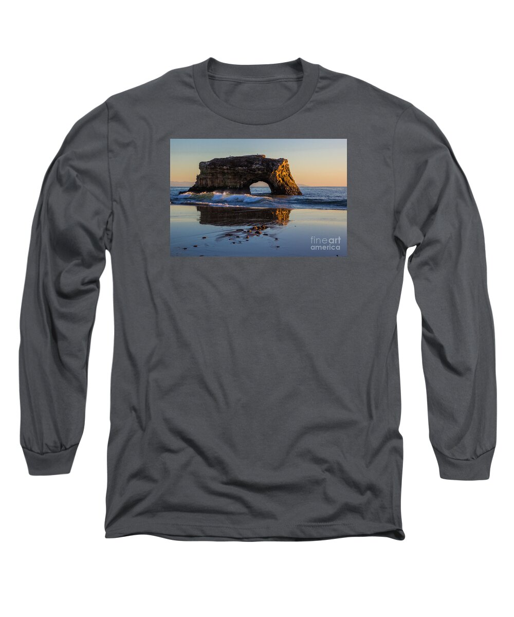 Natural Bridges State Beach Long Sleeve T-Shirt featuring the photograph Natural Bridge by Suzanne Luft