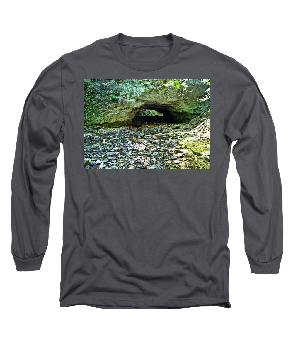 natural Rock Bridge Long Sleeve T-Shirt featuring the photograph Natural Rock Bridge by Cricket Hackmann