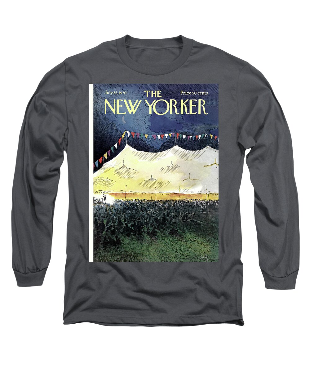Arthur Getz Agt Long Sleeve T-Shirt featuring the painting New Yorker July 25th, 1970 by Arthur Getz