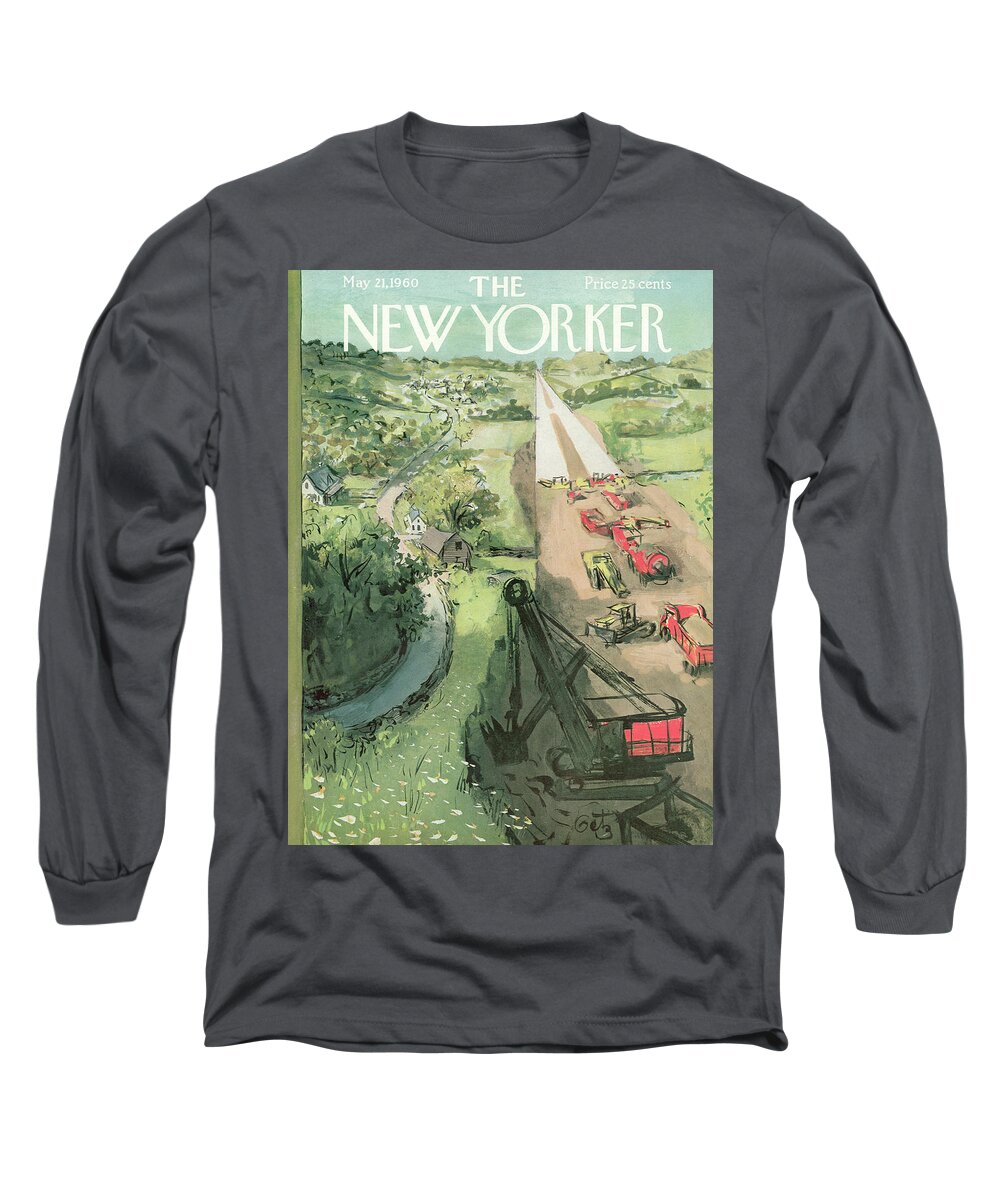 Arthur Getz Agt Long Sleeve T-Shirt featuring the painting New Yorker May 21st, 1960 by Arthur Getz