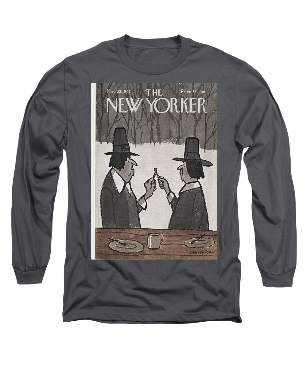 James Stevenson Jst Long Sleeve T-Shirt featuring the painting New Yorker November 25th, 1967 by James Stevenson