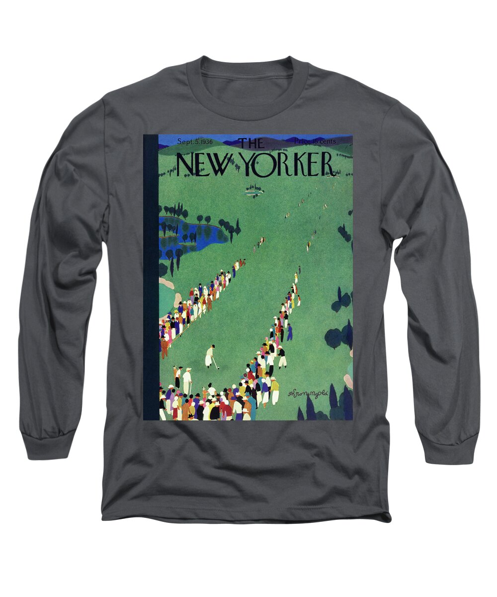Sport Long Sleeve T-Shirt featuring the painting New Yorker September 5 1936 by Arthur K Kronengold