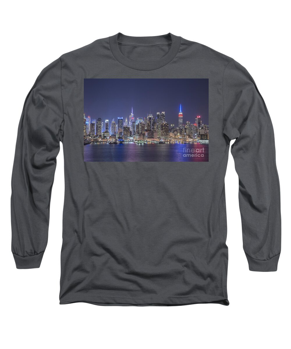 New York Long Sleeve T-Shirt featuring the photograph Night Jewels by Evelina Kremsdorf